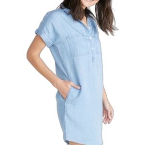 👗 Marine Layer Popover Chambray Polka Dot Mini Dress Tunic‎ Medium Rebecca
